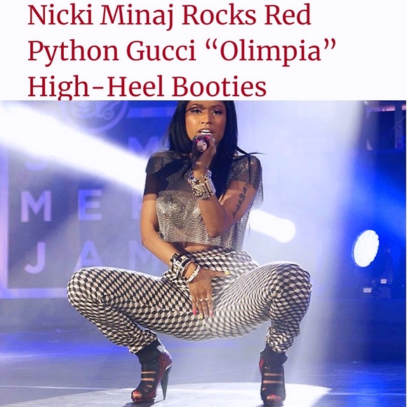 GUCCI NICKI MINAJ RARE Olympia Red Python Heels 38 - Picture 2 of 16
